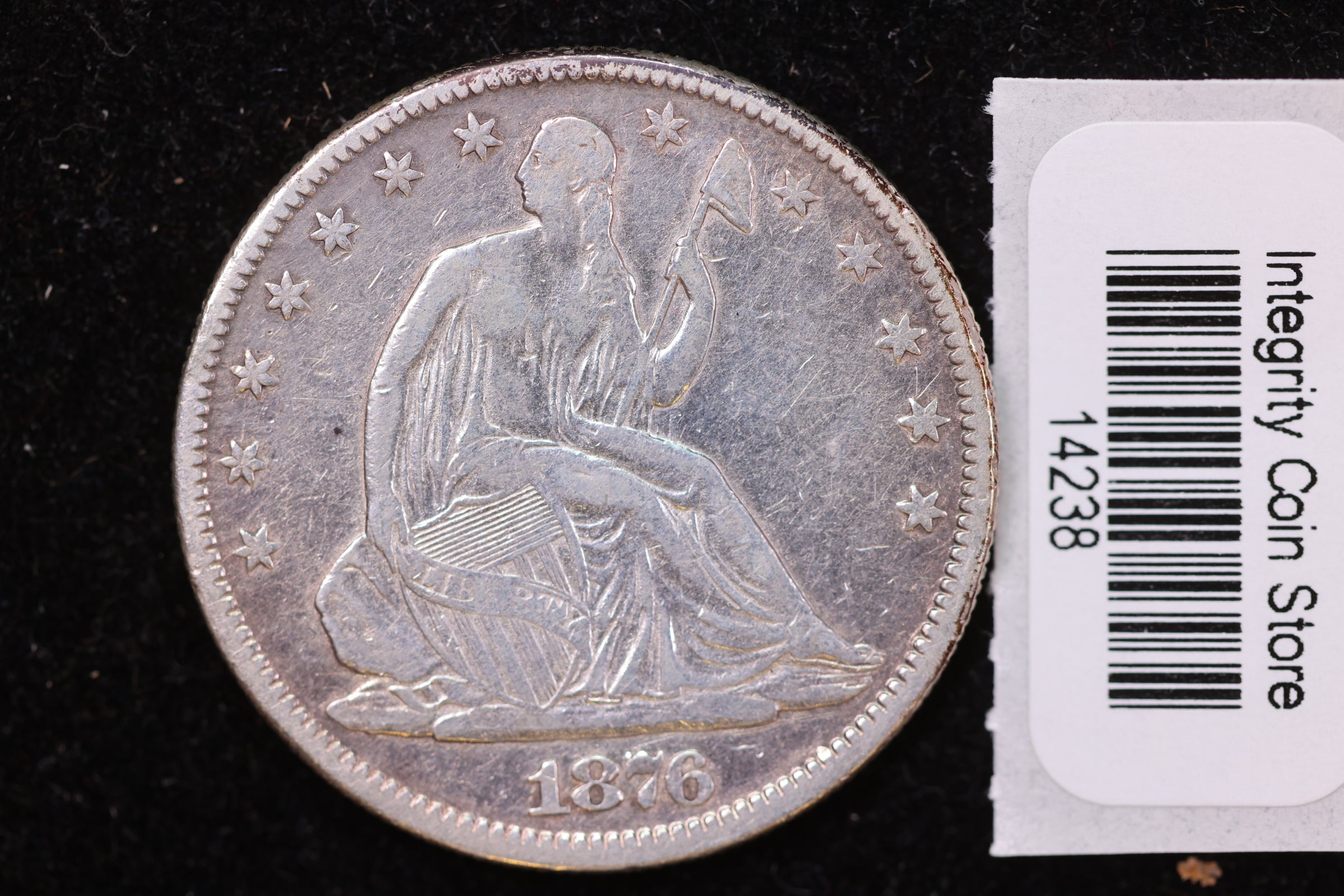 1876 Seated Liberty Half Dollar Affordable Collectible Circulated Coi