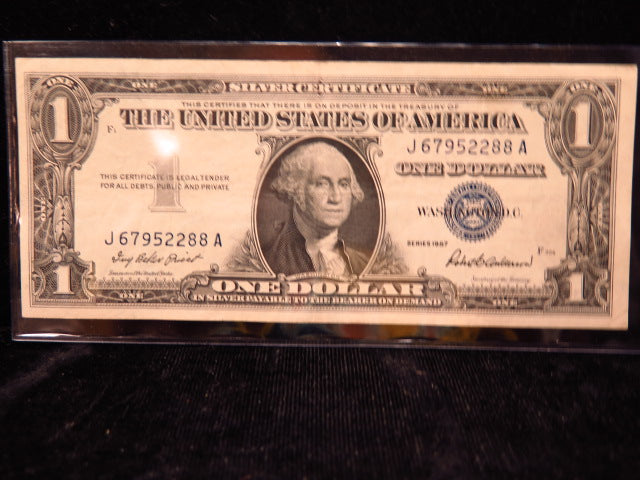 1957 $1 One Dollar Silver Certificate Blue Seal, Uncirculated Conditio