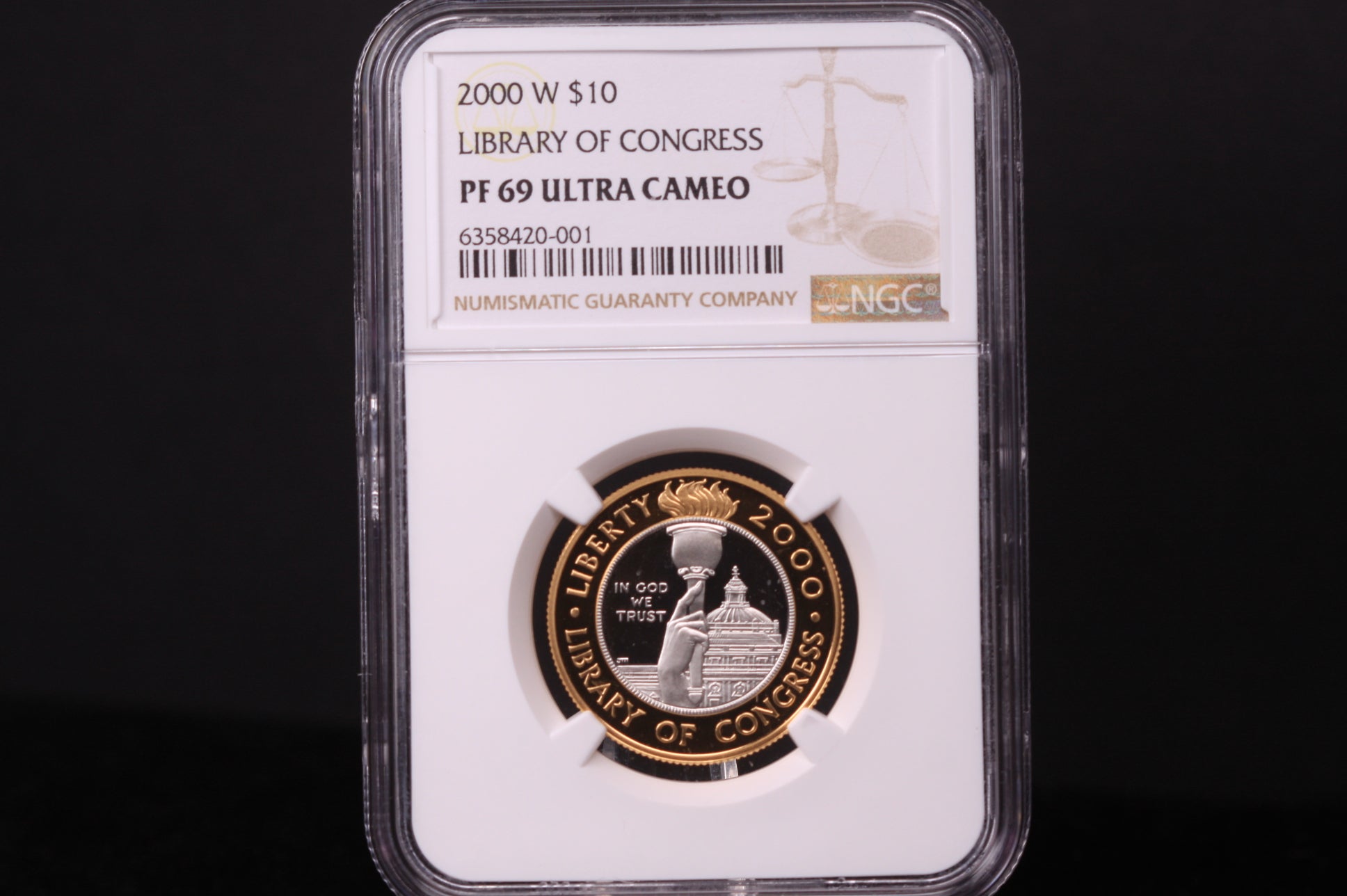 2000-w $10 Gold Platinum Commemorative. Library Of Congress. Store #03