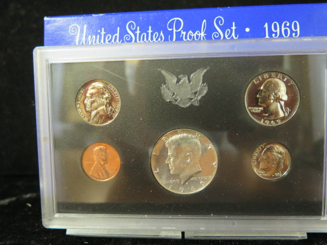 1969 Proof Set 5 Coin Proof Set Encased in Original Government Packa