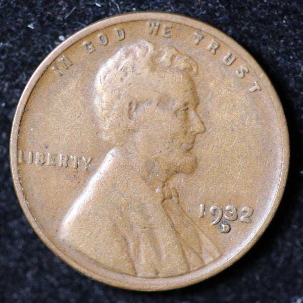 1932-D Lincoln Cent, Circulated Affordable Coin, Store #23040103