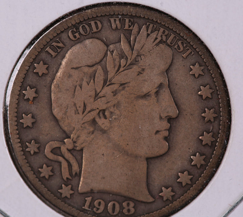 1908-S Barber Half Dollar. Nice Coin Fine Details. Store