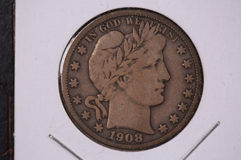 1908-S Barber Half Dollar. Nice Coin Fine Details. Store