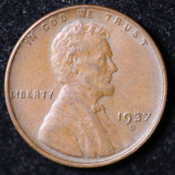 1937-D Lincoln Cent, Circulated Affordable Coin, Store #23040122