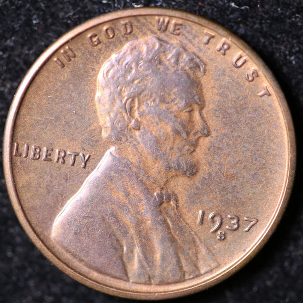 1937-S Lincoln Cent, Circulated Affordable Coin, Store #23040123