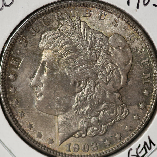 1903 Morgan Silver Dollar, Gem Mint State Uncirculated Coin, Store #DR0110