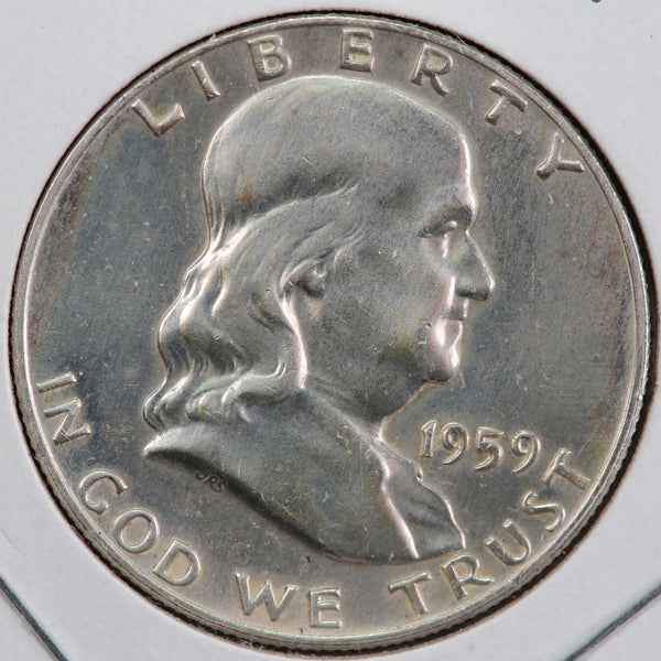 1959-D Franklin Half Dollar. Affordable Collectible Coin. Store #13025