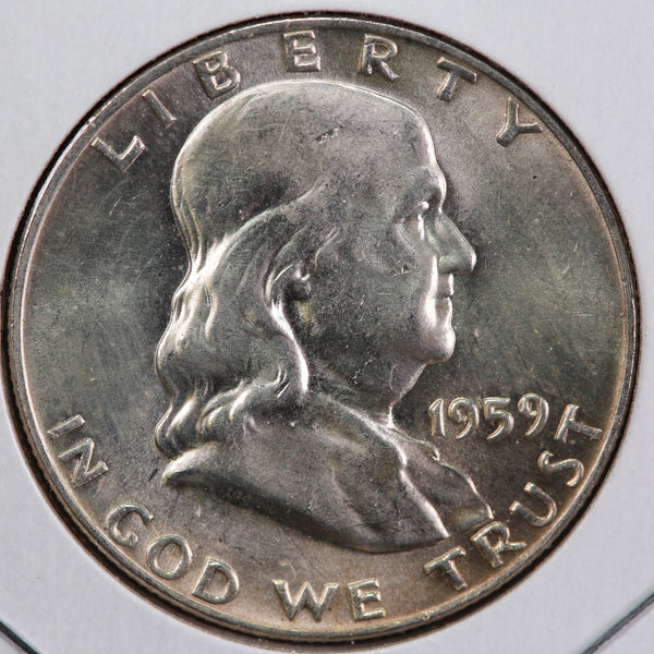 1959-D Franklin Half Dollar. Affordable Collectible Coin. Store #13026