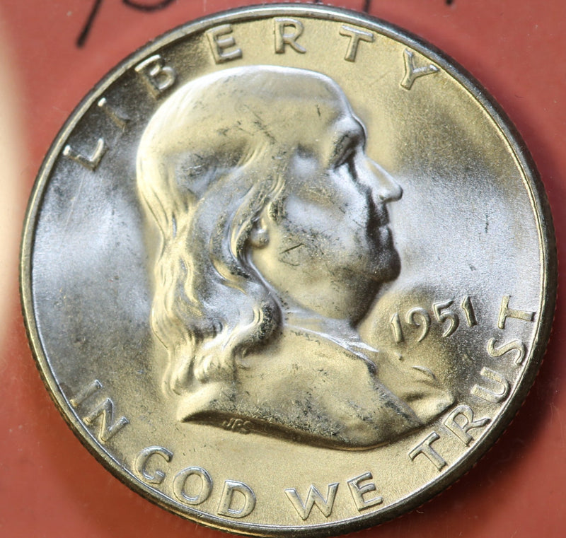 1951-S Franklin Half Dollar, Nice Uncirculated GEM BU Details. Store