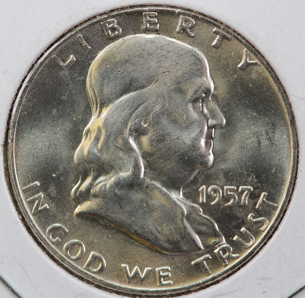 1957-D Franklin Half Dollar, Nice* Coin Uncirculated Details, Store #23082900