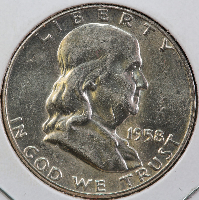 1958 Franklin Half Dollar, Uncirculated GEM BU Coin, Store