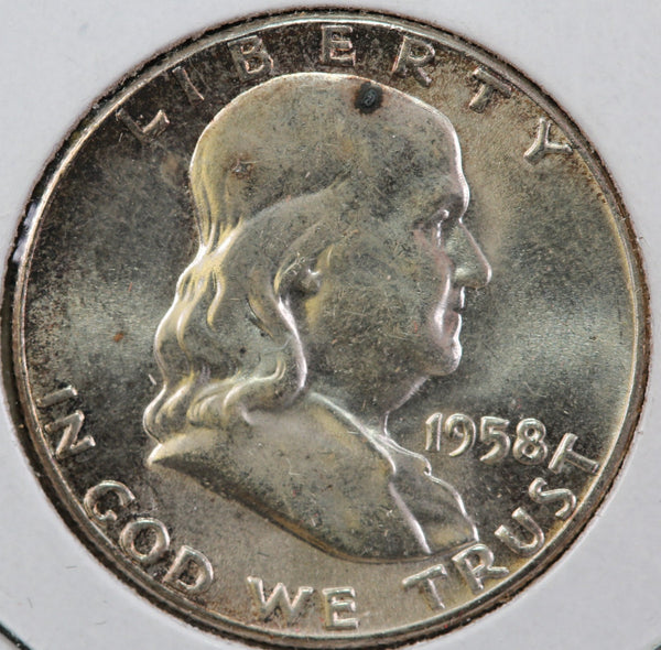 1958 Franklin Half Dollar, Nice Uncirculated Coin, Store #23082905