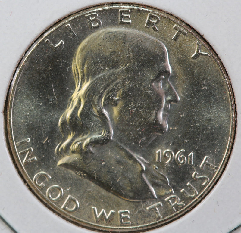 1961 Franklin Half Dollar, Uncirculated Coin GEM BU Details, Store