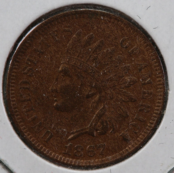 1867 Indian Head Cent, Nice Coin AU55 Details, Store #83104