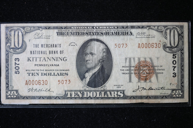 1929 National Currency, Kittanning, PA. Store Sale 091006