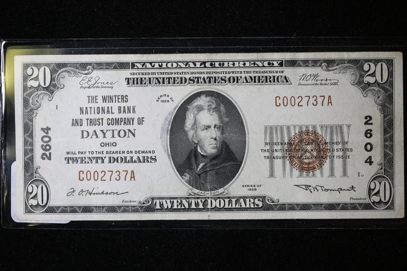 1929 $20  National Currency, Dayton, OH., Store Sale 091024