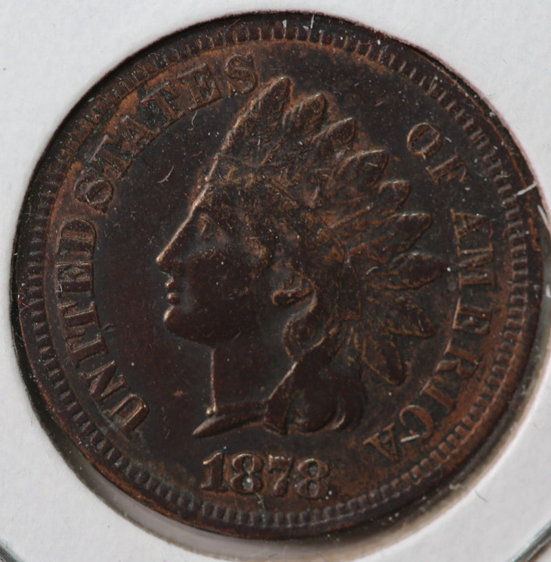 1878 Indian Head Cent, Circulated Coin,  Bold Strike, Store