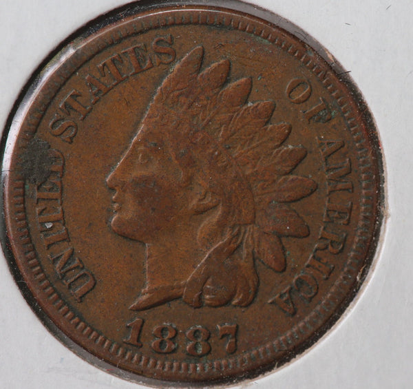 1887 Indian Head Cent, Affordable Circulated Coin, XF, Store #83143