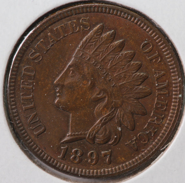 1897 Indian Head Cent, Gem Brown Uncirculated Coin, Store #90112