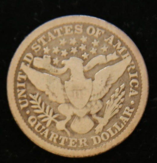 1899 Barber Silver Quarter, Average Circulated Coin. Store