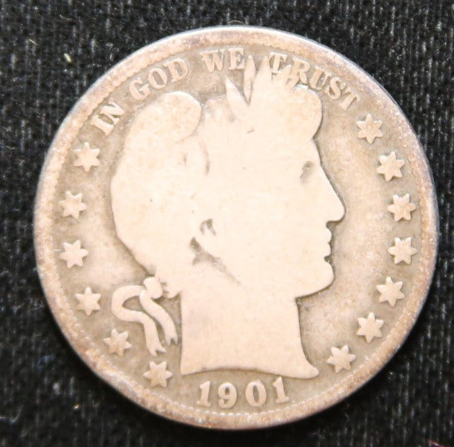 1901-S Barber Half Dollar. Low Mintage Coin. Store