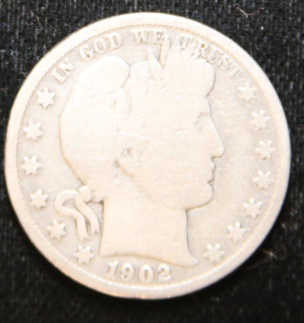 1902-S Barber Half Dollar. Affordable Circulated Coin. Store# 2312054