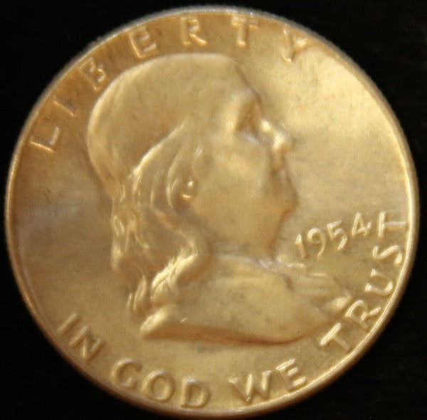 1954 Ben Franklin Half Dollar. Affordable Circulated Coin. Store #242202