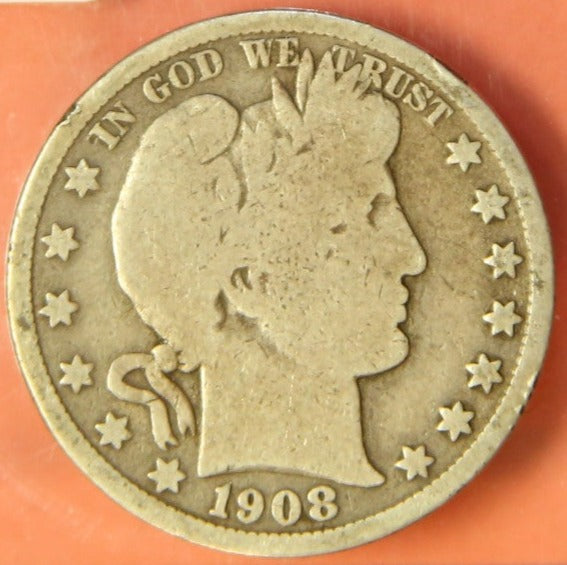 1908-D Barber Half Dollar. Nice Affordable Coin. Store