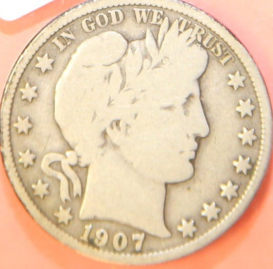 1907 Barber Half Dollar. Nice Affordable Coin. Store