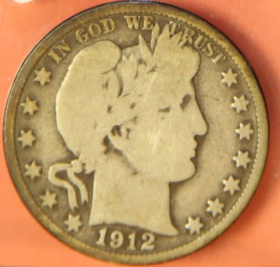 1912 Barber Half Dollar. Nice Affordable Coin. Store