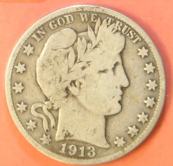 1913-S Barber Half Dollar. Nice Affordable Coin. Store