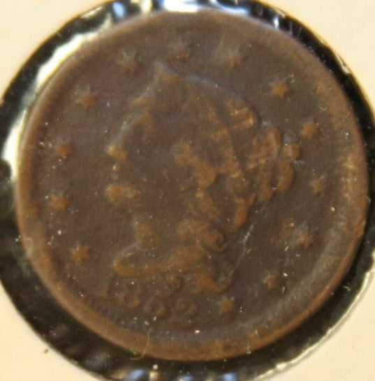 1852 Large Cent, Affordable Circulated Coin, Store