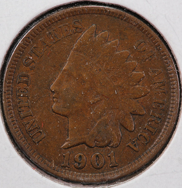 1901 Indian Head Cent, Circulated Affordable Coin, Store #23090134