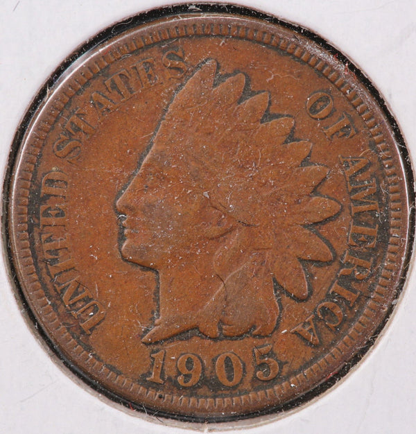 1905 Indian Head Cent, Circulated Very Fine Coin, Store #C905.01