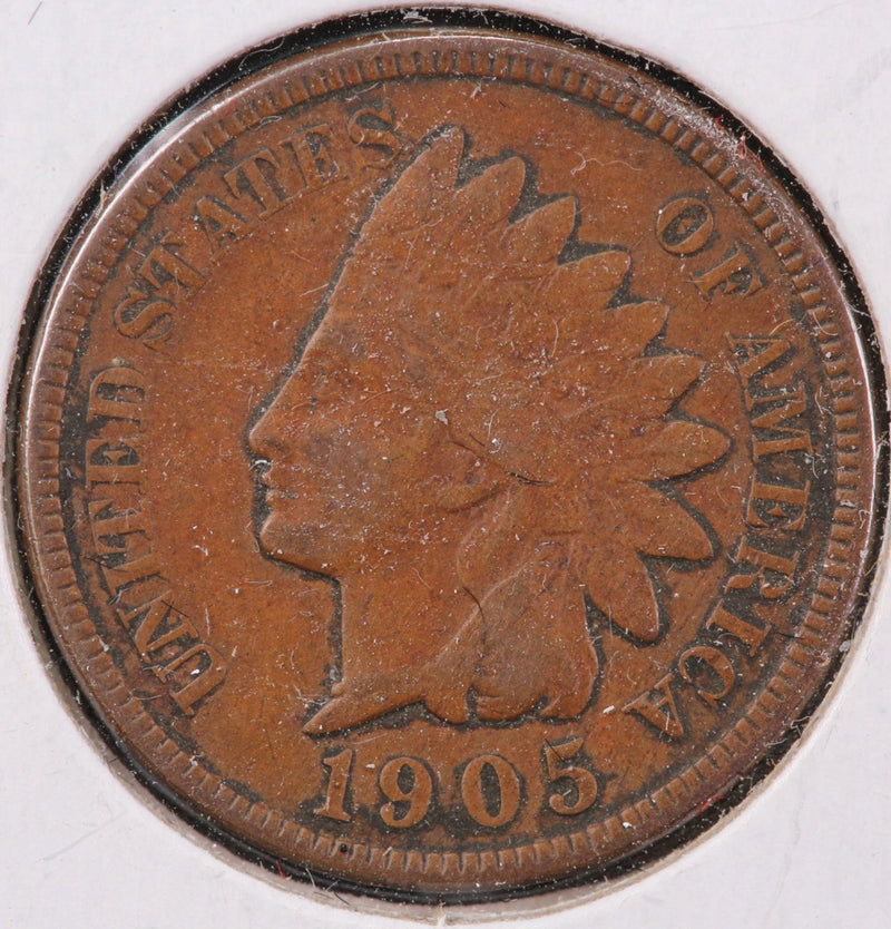 1905 Indian Head Cent, Circulated Very Fine Coin, Store