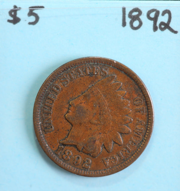 1892 Indian Head Cent, Circulated Affordable Coin, Store #23090221