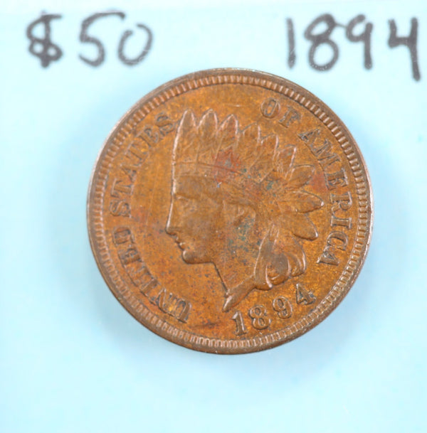 1894 Indian Head Cent, Circulated Affordable Coin, Store #90223