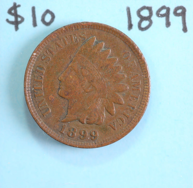 1899 Indian Head Cent, Circulated Affordable Coin, Store