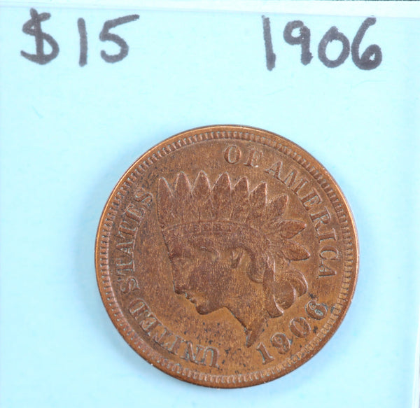 1906 Indian Head Cent, Circulated Affordable Coin, Store #90232