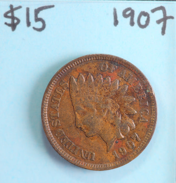 1907 Indian Head Cent, Circulated Affordable Coin, Store #90233