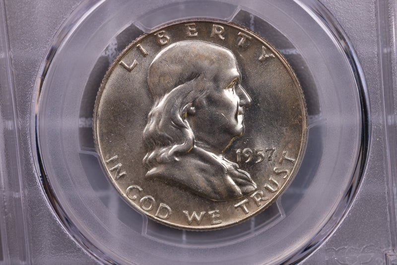 1957-D Franklin Silver Half Dollar., PCGS MS-64., Store