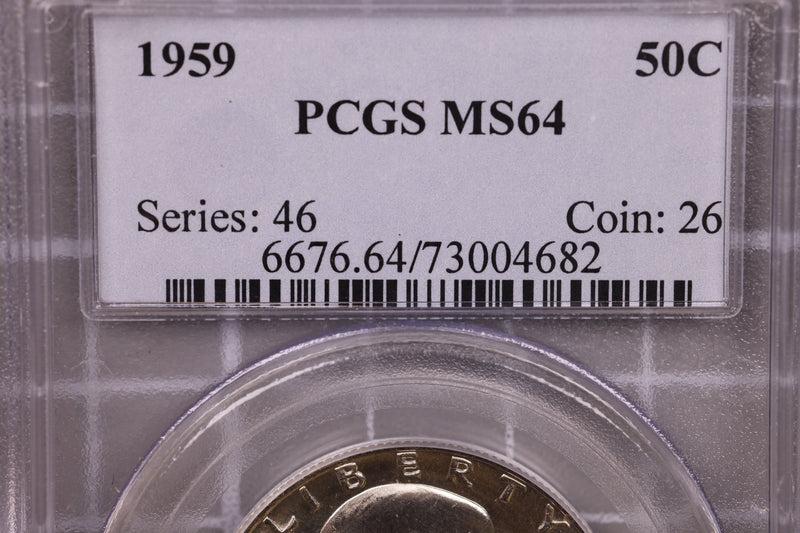 1959 Franklin Silver Half Dollar., PCGS MS-64., Store