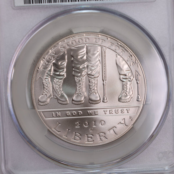 2010-W., Disabled Veterans., Silver Commemorative., CAC MS70., Store GMC049