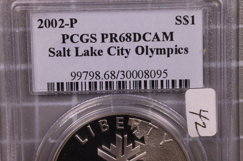 2002-P Salt Lake City Silver Dollar Commemorative., PCGS Pf-68., Store