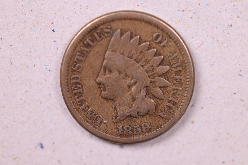 1859 Indian Head Cents., Very Good Circulated Coin., Store