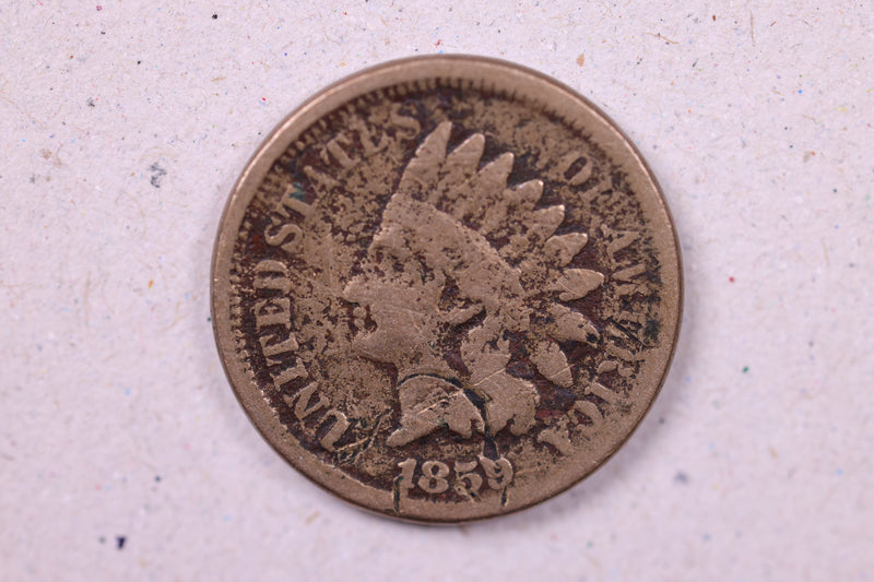 1859 Indian Head Cents., Very Good Circulated Coin., Store