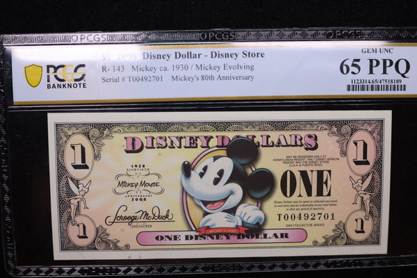 2008 $1, DISNEY DOLLAR - Disney World.. Store Sale #30111