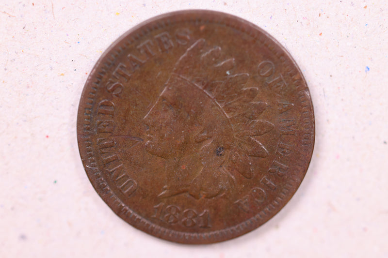 1881 Indian Head Cents., Fine Circulated Coin., Store