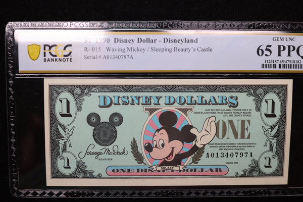 1990 $1, DISNEY DOLLAR - Disney World.. Store Sale #30117