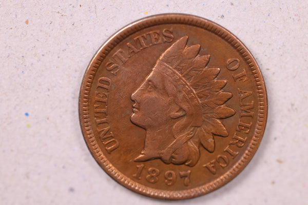 1897 Indian Head Cents., Extra Fine Circulated Coin., Store#0972